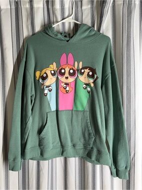 Cartoon Network Sage Green Powerpuff Girls Pullover Hoodie
